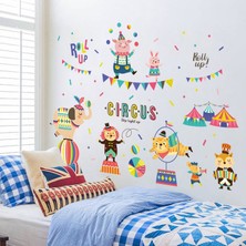 Crystal Kids Sirk Hayvanları Çocuk ve Bebek Odası Dekorasyonu Duvar Süsü Duvar Sticker