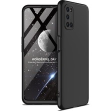 CoverZone Oppo A72 Kılıf 3 Parça 360 Soft Hard Koruma AYS Siyah