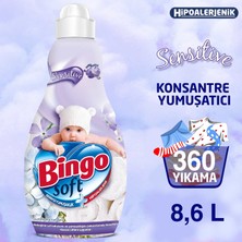 Bingo Soft Konsantre Çamaşır Yumuşatıcısı Sensitive 1440 ml Ekonomi Paketi 6'lı