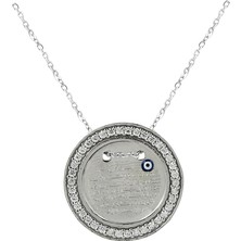 Söğütlü Silver Zirkon Taşlı Rodyumlu Ayetelkürsü Plaka