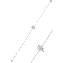 Söğütlü Silver Gümüş Zirkon Taşlı Yonca Modeli Bileklik