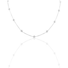 Söğütlü Silver Gümüş Sıra Taşlı 45 cm Kolye