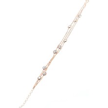 Söğütlü Silver Gümüş Rose Sıra Taşlı Bileklik