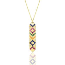 Söğütlü Silver Gümüş Gold Kilim Kolye