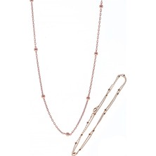 Söğütlü Silver Gümüş 45 cm Rose Top Top Zincir