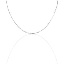 Söğütlü Silver Gümüş 45 cm Rodyumlu Aralıklı Figaro Zincir
