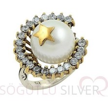 Söğütlü Silver Ayyıldız Otantik Taşlı Yüzük