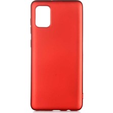 Tekno Grup Samsung Galaxy A31 Kılıf Mat Premium Silikon Kılıf Kırmızı + Nano Ekran Koruyucu