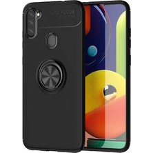 Kilifone - Galaxy A11 - Kılıf Yüzüklü Auto Focus Ravel Karbon Silikon Kapak