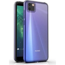 Tekno Grup Huawei Y5P Kılıf Lüx Silikon Kılıf Şeffaf + Tam Kaplayan 6D Nano Ekran Koruyucu