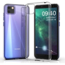 Tekno Grup Huawei Y5P Kılıf Lüx Silikon Kılıf Şeffaf + Tam Kaplayan 6D Nano Ekran Koruyucu