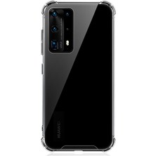 Tekno Grup Huawei P40 Pro Kılıf Ultra Korumalı Şeffaf Anti Shock Kılıf + Tam Kaplayan 3D Cam Ekran Koruyucu