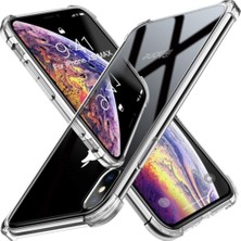 Tekno Grup Apple iPhone X/XS Kılıf Ultra Korumalı Şeffaf Anti Shock Kılıf + Cam Ekran Koruyucu