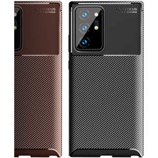 Case 4U Note 20 Ultra Uyumlu Kılıf Rugged Armor Karbon Desenli Lüx Negro Silikon Arka Kapak Siyah