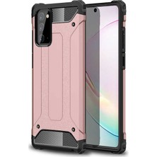 Case 4U Galaxy Note 20 Kılıf Military Armor Çift Katmanlı Crash Silikon Kılıf Rose Gold