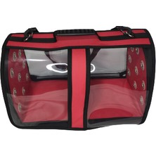 Fly Bag Kedi Köpek Şeffaf Taşıma Çantası Kırmızı