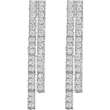 Osmanlı Gümüş Lida Zirkon Taşlı Kadın Gümüş Küpe