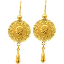 Bilezikhane Ziynet Çeyrek Damla Küpe 22 Ayar Altın