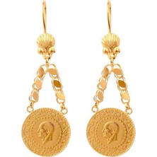 Bilezikhane Ziynet Çeyrek Sallantılı Küpe 22 Ayar Altın