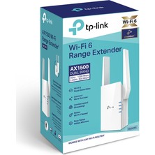 TP-Link RE505X, AX1500 Mbps, Geniş Bant/Wi-Fi Genişletici, 1 Gigabit Bağlantı Noktası ve 2 Harici Anten ile Güçlendirici/Hotspot, Dahili Erişim Noktası Modu, Wi-Fi 6 Menzil Genişletici