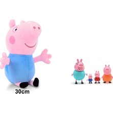 Gadget-TR Peppa Pig Peluş Oyuncak 30 cm + Peppa Pig Figür 4'lü Set