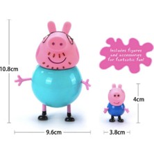 Gadget-TR Peppa Pig Peluş Oyuncak 30 cm + Peppa Pig Figür 4'lü Set