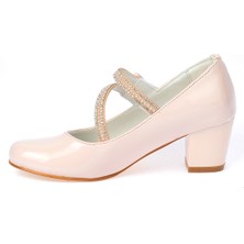 Kiko 750 Rugan Günlük Kız Çocuk 4 Cm Topuk Babet Ayakkabı Pudra