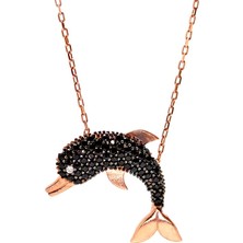 Osmanlı Gümüş Yunus Figürlü Rose Kadın Gümüş Kolye