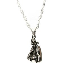 Osmanlı Gümüş Mevlana Figürlü Kadın Gümüş Kolye