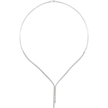 Osmanlı Gümüş Karis Zirkon Taşlı Kadın Gümüş Kolye