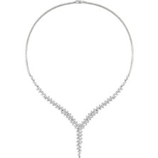 Osmanlı Gümüş Alisa Zirkon Taşlı Kadın Gümüş Kolye