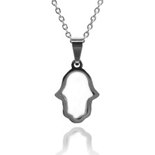 Osmanlı Gümüş Paslanmaz Çelik Fatma Ana Eli Kadın Kolye