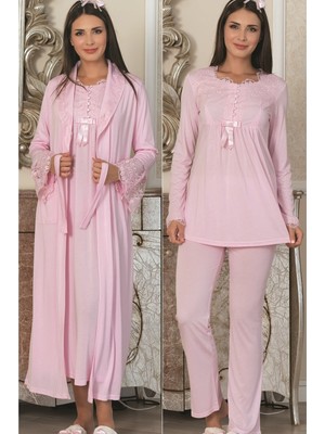 By Mecit Pijama 5 Parça Pembe Lohusa Set 1924