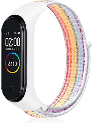 Case 4U Xiaomi Mi Band 6 / Mi Band 5 Akıllı Bileklik Silikon Hasır Kordon Gökkuşağı
