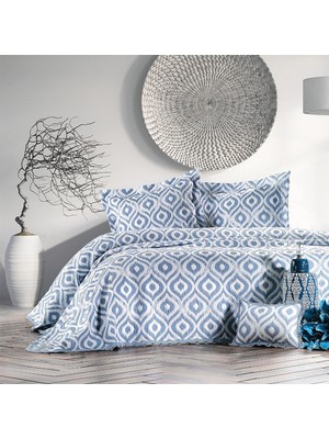 Zebra Casa All Days Ikat Indigo Tek Kişilik Yatak Örtüsü