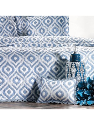 Zebra Casa All Days Ikat Indigo Tek Kişilik Yatak Örtüsü