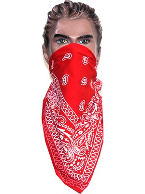 Modaroma Şal Desenli Kırmızı Bandana