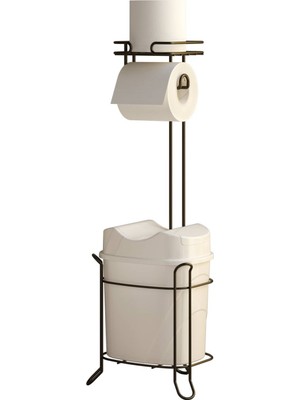 Tekno-tel Yutan Kapak Çöp Kovası Ve Tuvalet Kağıtlık Mat Siyah+Beyaz Mg098