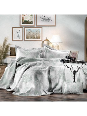 Zebra Casa All Days Damask Yeşil Tek Kişilik Yatak Örtüsü