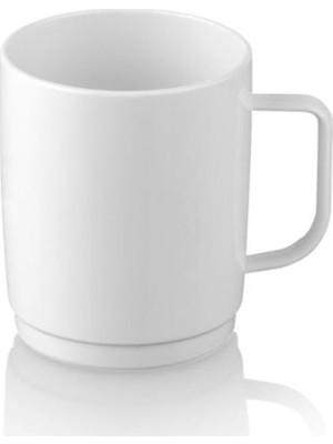Plastport Kırılmaz Polikarbon Plastik Çay - Kahve Kupası - Beyaz 300 ml - 24 Adet