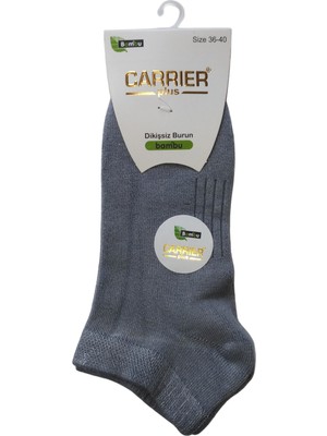 Carrier Plus Kadın Bambu Patik Çorap 12 Çift Gri Renk