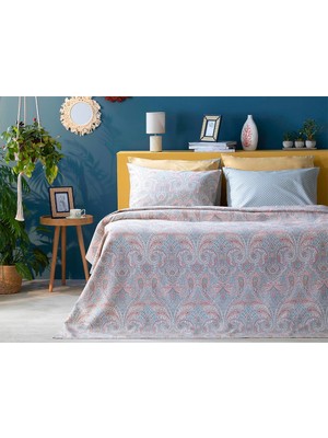 English Home Boho Chic Baskılı Tek Kişilik Pike Takımı 150 x 220 cm Bej