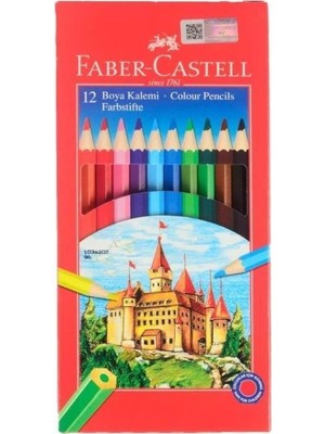 Faber-Castell 12’li Tam Boy Boya Kalemi Canlı Renkler ile Ergonomik Kullanım için Dayanıklı Uç