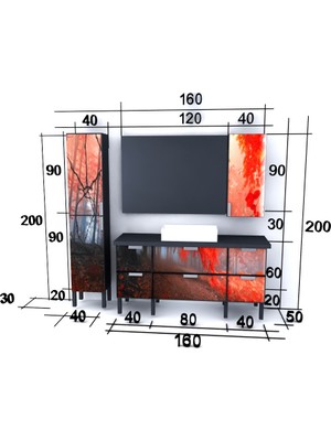 Artila Işıklı Kapaklı Kızıl Orman Seramik Çanak Lavabolu , Pvc Tezgahlı , 160 x 200 Aynalı Banyo Dolabı + 40 x 200 Boy Dolabı