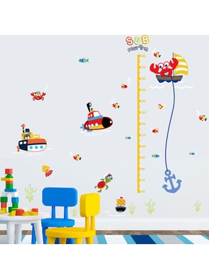 Crystal Kids Denizaltı Bebek ve Çocuk Odası Boy Ölçen Duvar Süsü Sticker
