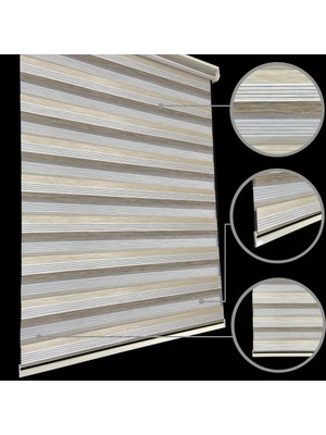 Lucra Concept Zebra Perde 694-4 Etek Dilimli Kahve MZ694-4E 60 x 200 cm Kahve