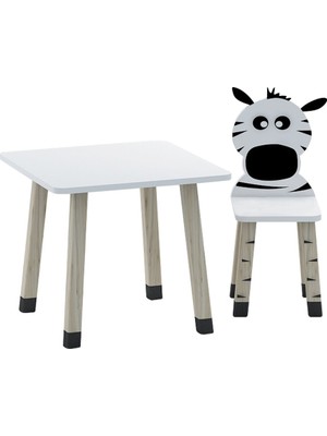 Odun Concept Ahşap Çocuk Oyun ve Aktivite Masa Sandalye Takımı  Ahşap  Zebra