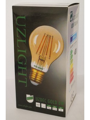 Uzlight Rustik LED Ampul E27 Duy Sarı Işık 6 W 6'lı