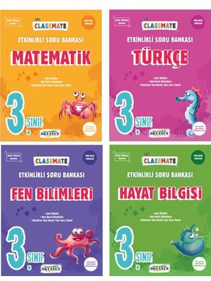 Okyanus Yayınları 3. Sınıf Classmate Tüm Dersler Soru Bankası 4 Kitap Set