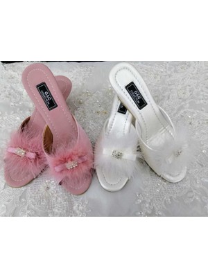 G&C Dolgu Topuk Tüylü Kadın Terlik 170